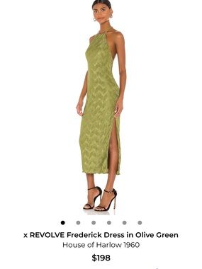 Revolve House of Harlow 1960 Olive Green Halter Midi Dress